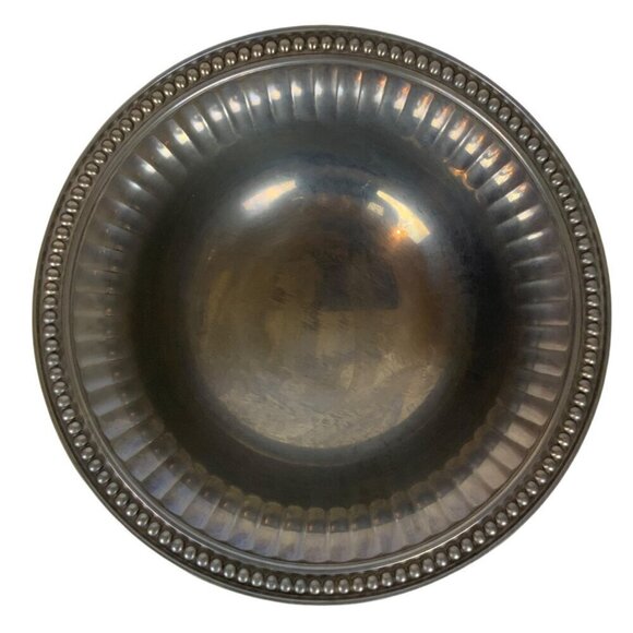 Wilton Armetale Flutes & Pearls Medium 12 inch Vegetable Serving Bowl Pewter - Picture 4 of 7